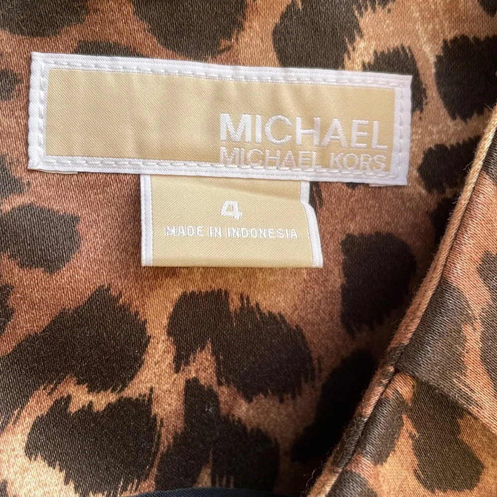 Michael Kors Leopard Print Sheath Dress Size 4